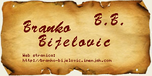 Branko Bijelović vizit kartica